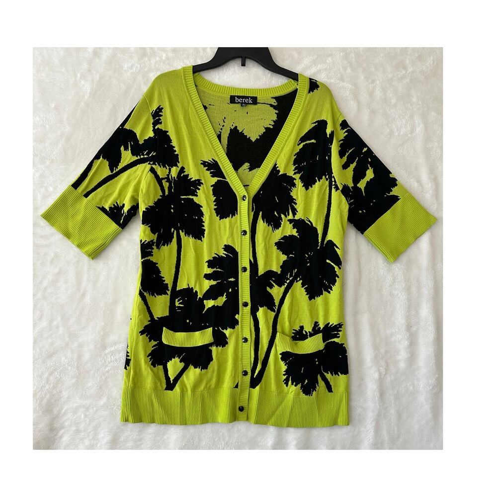 Berek Green and Black Tropical Cardigan